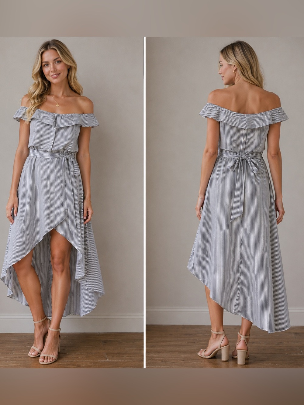 INTERMIX Black and White Asymmetrical Dress